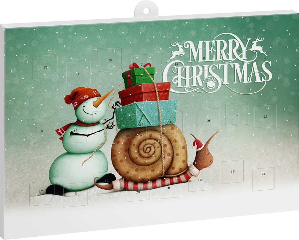 reinpapier® A5-Adventskalender – personalisierbares STANDARDMOTIV, Schneckenpost