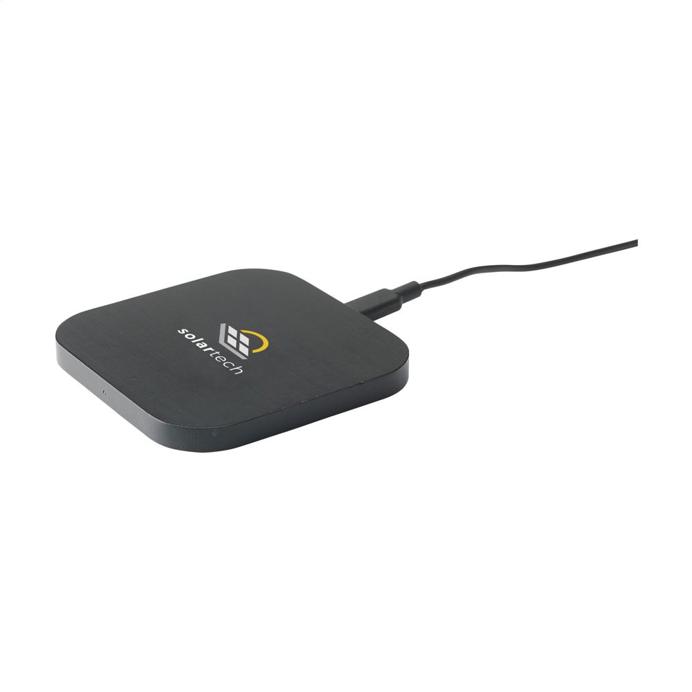 Bamboo Wireless Charger 15W tradloses Ladegerät - schwarz (± PMS Black)