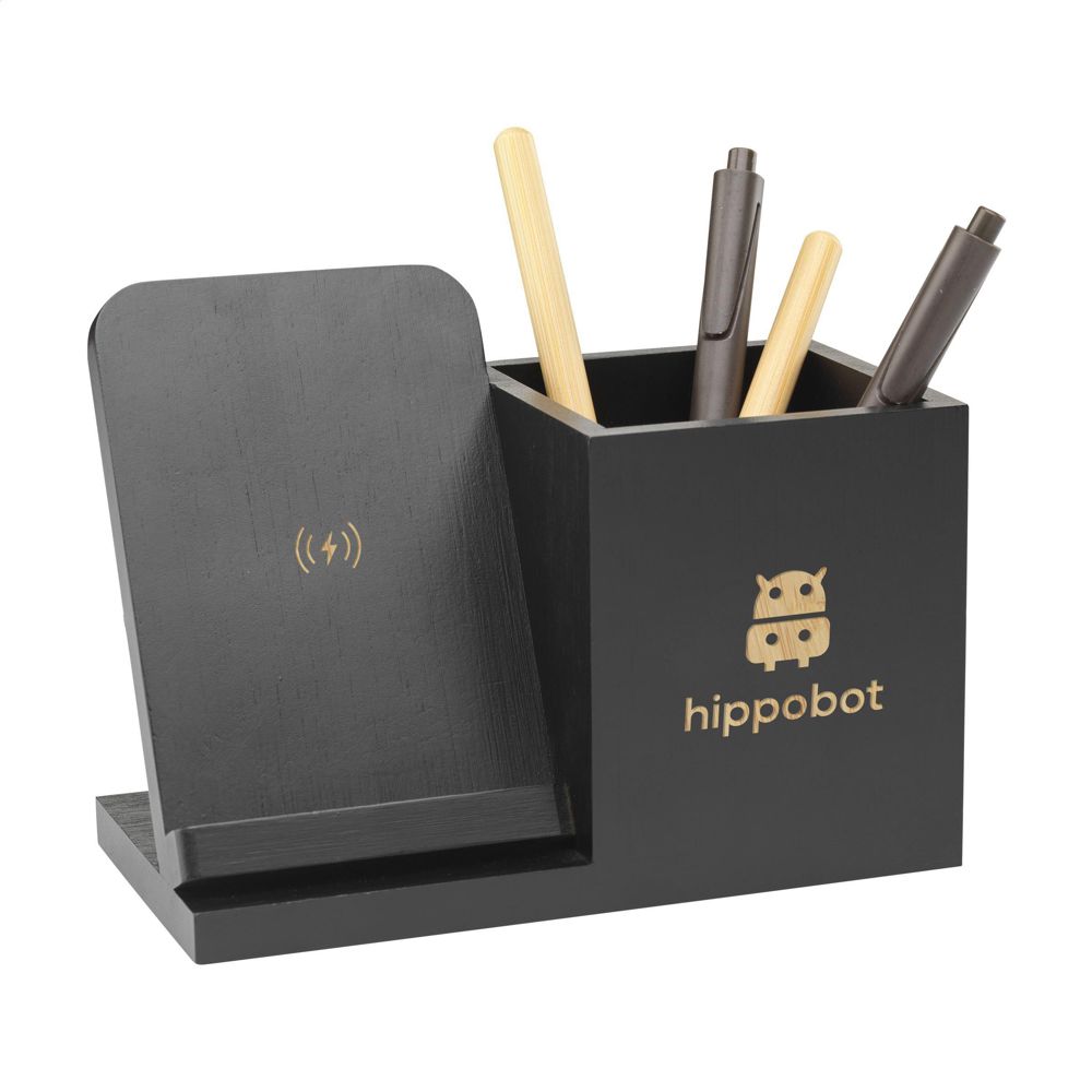 Bamboo Boss 15W Ladestation/Stifthalter - schwarz (± PMS Black)